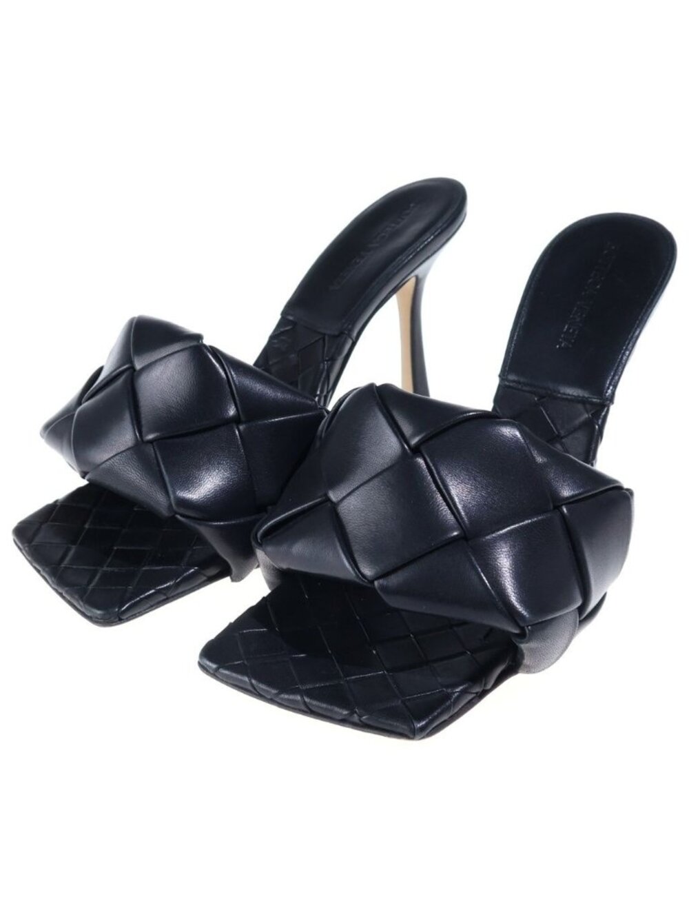 Bottega Veneta Lido Sandals Intrecciato Black